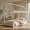 White, variant on Demi Bonn Stable Floor Bed Frames with Roof ang Heavy-Duty Slats, Modern House Bed for Teens, Gray