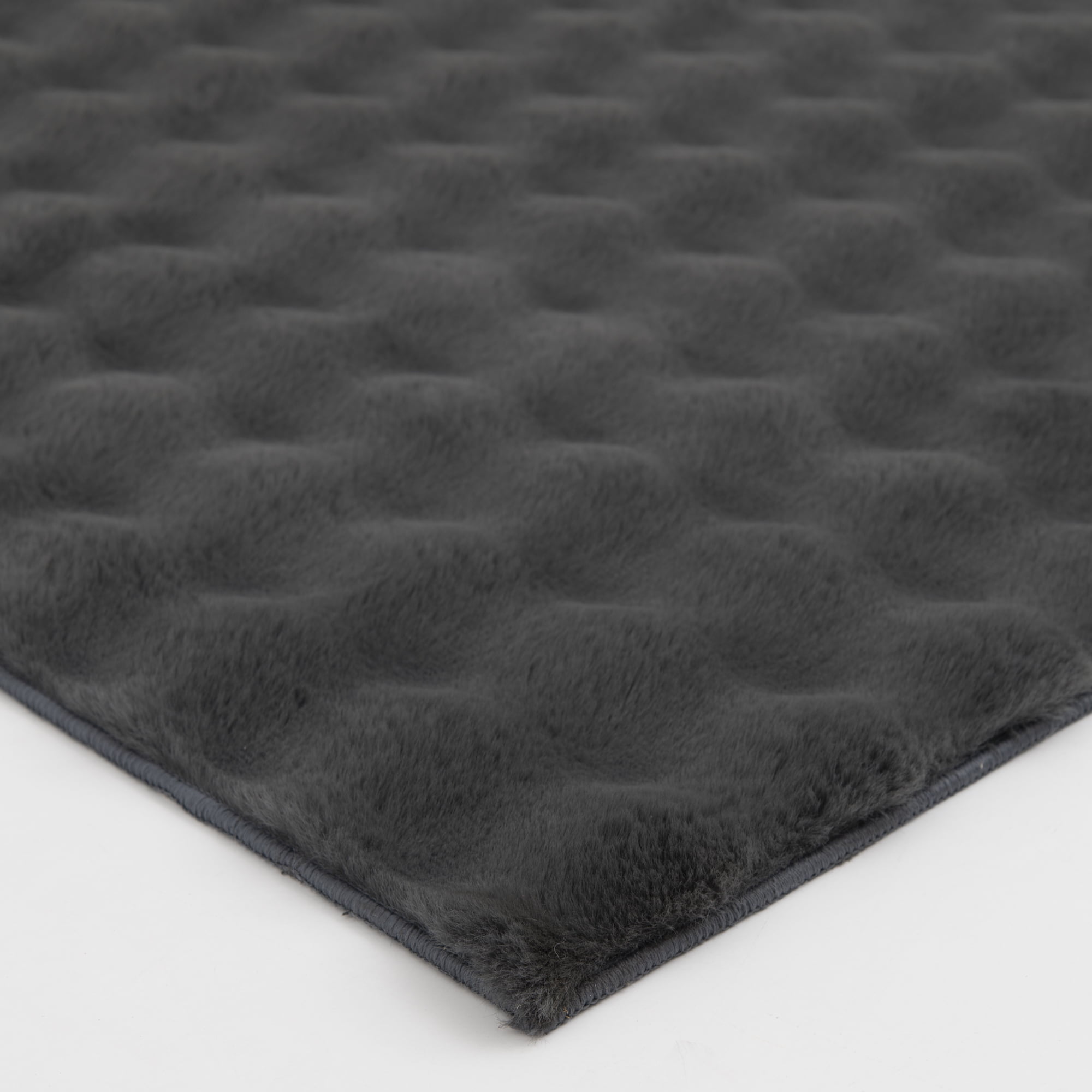 Better Homes & Gardens Gray Faux Fur Bubbles Indoor Area Rug, 7'x10'