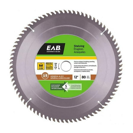 

Exchange-A-Blade 1011972 12 in. x 80 Teeth Finishing Shelving Saw Blade - Recyclable Exchangeable