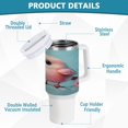 thumbnail image 4 of 40 Oz Car Handle Water Bottle Water Cup Water Bottle Water Jug Coffee Cup Travel Water Bottle Super Beautiful Pink Birds, 4 of 8