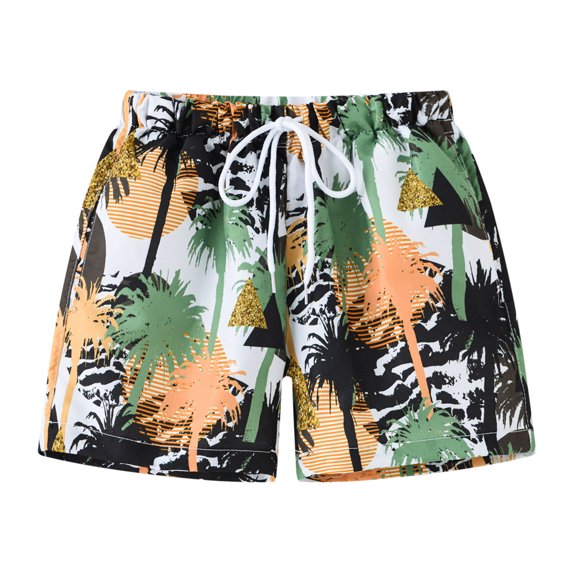 Aodebiao Toddler Baby Boys Cute Pattern Print Beach Pants Summer Loose And Comfortable Kids -Clothes Shorts