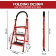 thumbnail image 3 of 3/4/5Step Ladder Folding, Step Stools for Adults with Wide Anti-Slip Pedals, Curved Cushioned Handrail and Safe-Lock Design, Heavy Duty Portable Multi-Purpose Ladders for Home, Kitchen, Household, 3 of 7