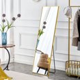 thumbnail image 5 of BSHTI Aluminium alloy Metal Frame Wall Mounted Full Body Mirror ,Bathroom Vanity Mirror, Bedroom Home Porch, Decorative Mirror, Clothing Store, Floor Mounted Large Mirror,.Golden 63"*20", 5 of 17