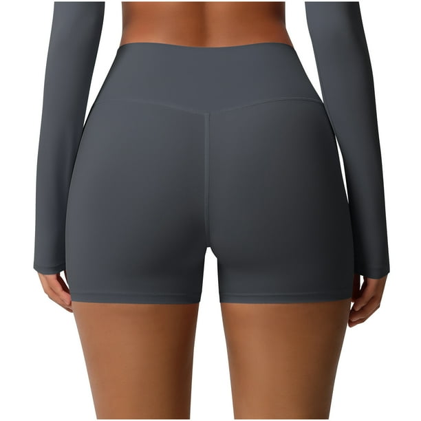 Karight Women's High Waist No Front Seam Scrunch Butt Biker Shorts Booty Lifting Biker Comfy Scrunch Yoga Shorts