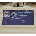 thumbnail image 1 of Dragonfly Decorative Rug, Nature Plants Grass with Wildflowers with Paintbrush Effects Print Art, Quality Carpet for Bedroom Dorm and Living Room, 6 Sizes, Dark Indigo, by Ambesonne, 1 of 1
