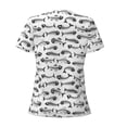 thumbnail image 6 of Zufioo Fish Bones for Women's Deep V-neck Short-sleeved T-shirt, Top with Short Sleeves - with Stainless Steel Buckle, Moisture Wicking, Ideal Home Wear-XX-Large, 6 of 9