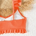 thumbnail image 4 of Hessimy Girls Swimsuits Bikini Set Adjustable Straps Two Piece Girls' Swimwear（Orange,7-8 Years), 4 of 6