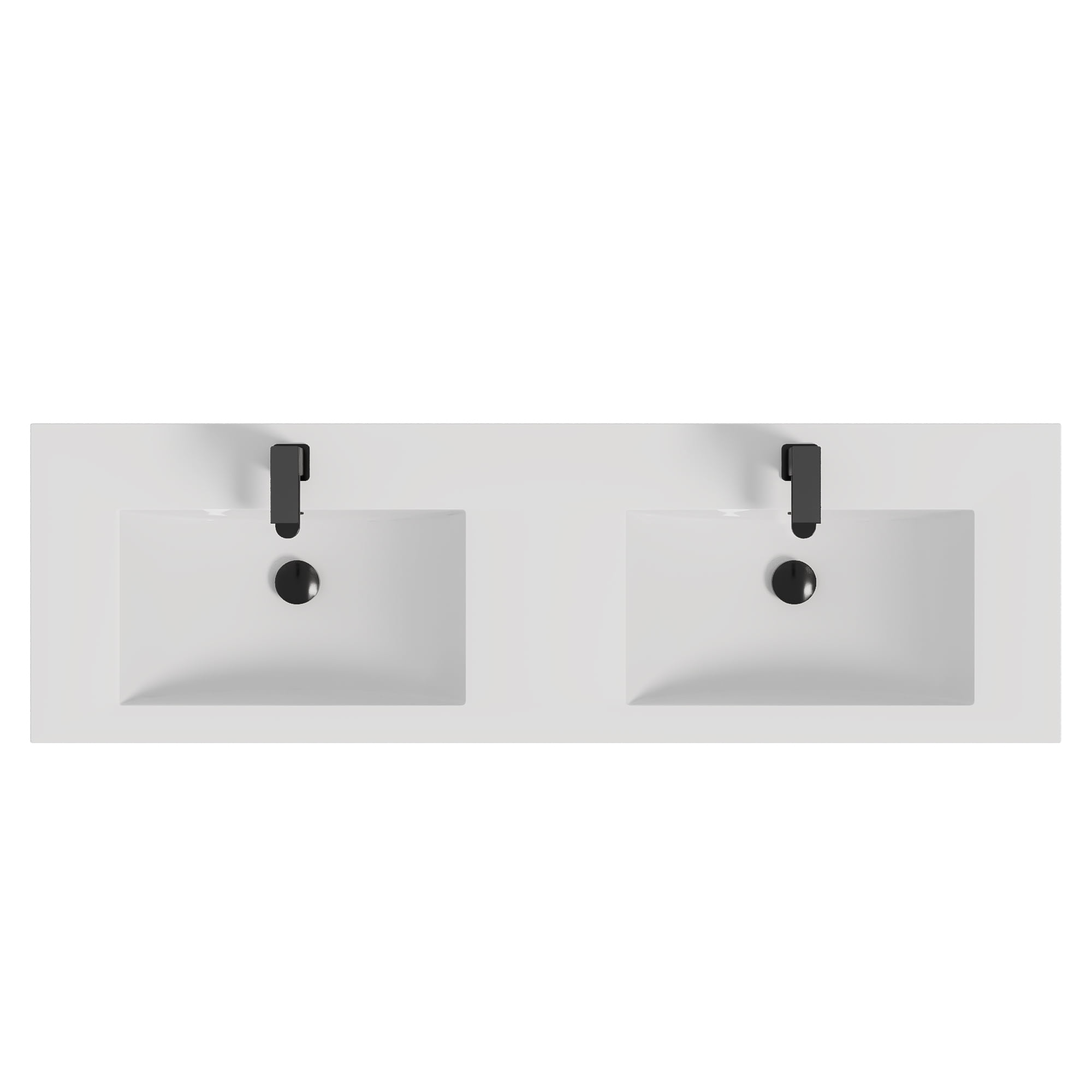 60" Double Sink Undermount Bathroom Vanity Top