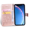 thumbnail image 3 of for iPhone 11 Pro Wallet Case, Kickstand Case with Credit Card Holder, Embossed Butterfly Pattern with Strap Premium PU Leather Magnetic Closure Shockproof Protective Flip Cover 5.8", Rosegold, 3 of 6