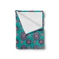 thumbnail image 2 of Victorian Soft Flannel Fleece Throw Blanket, Floral Ornaments with Medieval Origins Boho Mandala Pattern, Cozy Plush for Indoor and Outdoor Use, 50" x 70", Baby Pink Turquoise, by Ambesonne, 2 of 5