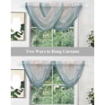 thumbnail image 5 of Waterfall Valances for Windows, Beach Blue Kitchen Sheer Valance Curtains, Gradient Ocean Waves Seashore Sunset Rod Pocket Elegant Swag Valances for Living Room Bedroom, 47.2"x38.5", 2 Panel, 5 of 8