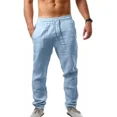 thumbnail image 1 of Pantalones Casuales Anchos Y Rectos De Algodón, Lino, Para H, 1 of 3