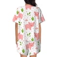 thumbnail image 3 of Bixox Women's Funny Little Pigs Printed Pajama Set 2 Piece Lounge Set Top and Shorts Soft Pajamas, Shorts with Pockets, 3 of 7