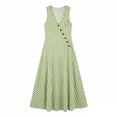 thumbnail image 4 of Snorda Women's Striped Dress Summer Round Neck Sleeveless Striped Solid Color Casual Dress Flowy Sundress Ideal for Daily Wear Beach Vacation & Party, 4 of 7