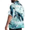 thumbnail image 3 of Whale Men's Casual Poplin Button Down Short Sleeve Shirts for Summer Beach - Unisex, 3 of 6