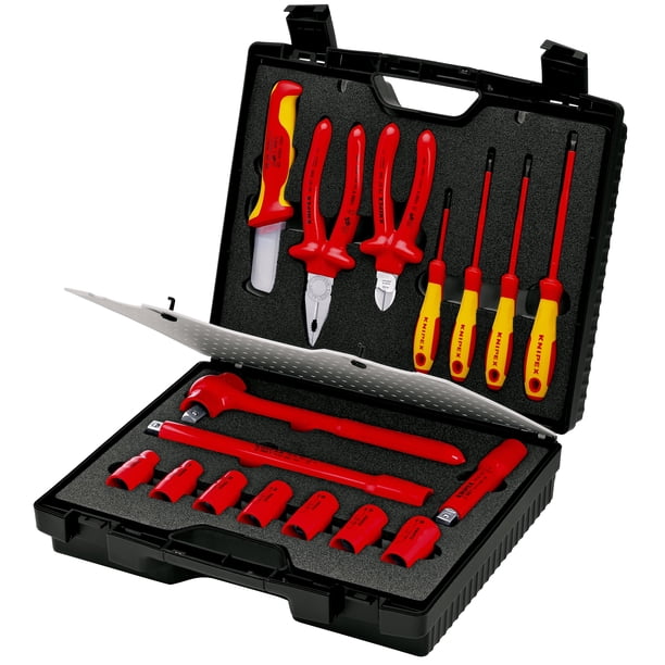 KNIPEX 98 99 11 Maletín compacto 17 piezas Con Herramientas aisladas para trabajar en instalaciones eléctricas