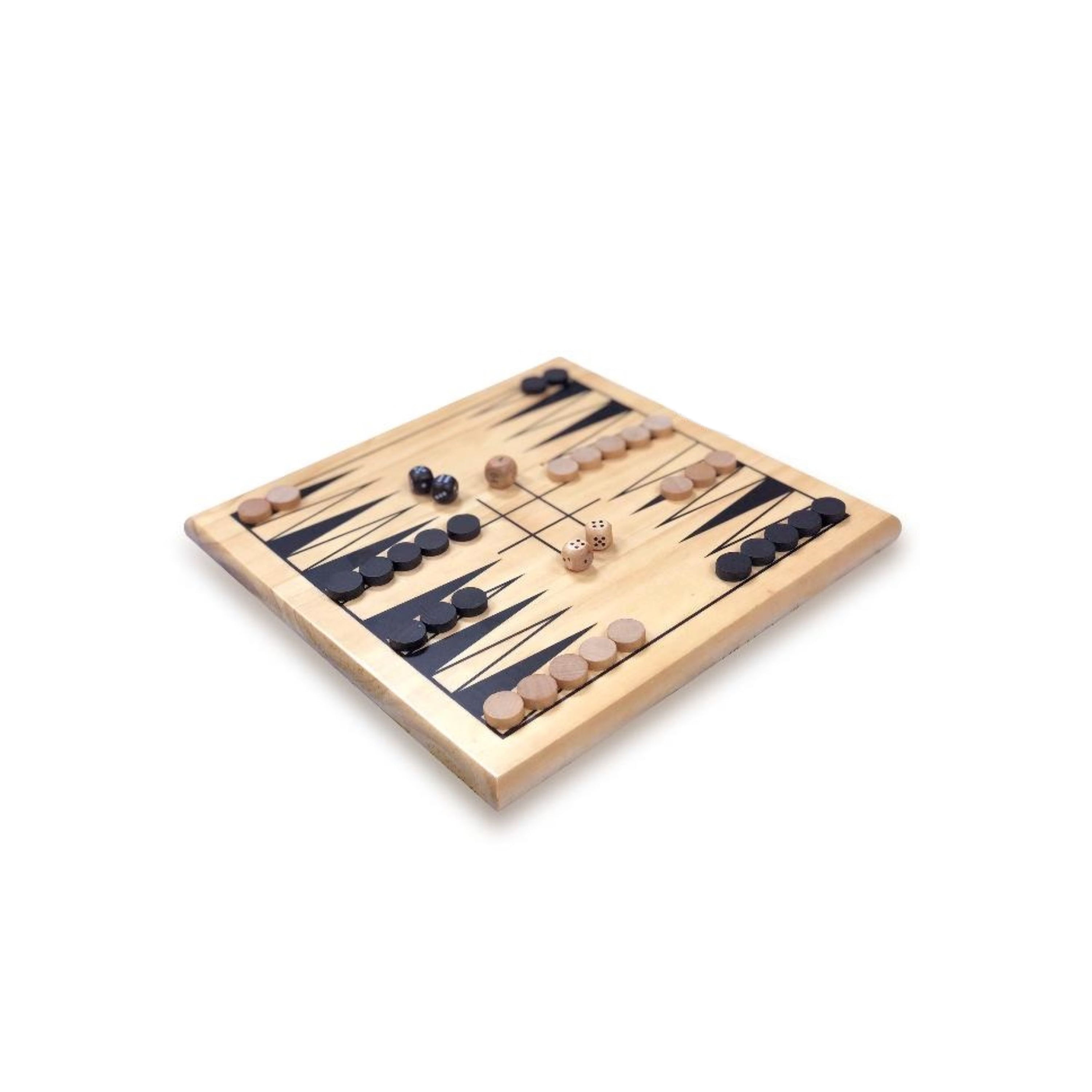 Intex Entertainment Wooden Backgammon Game