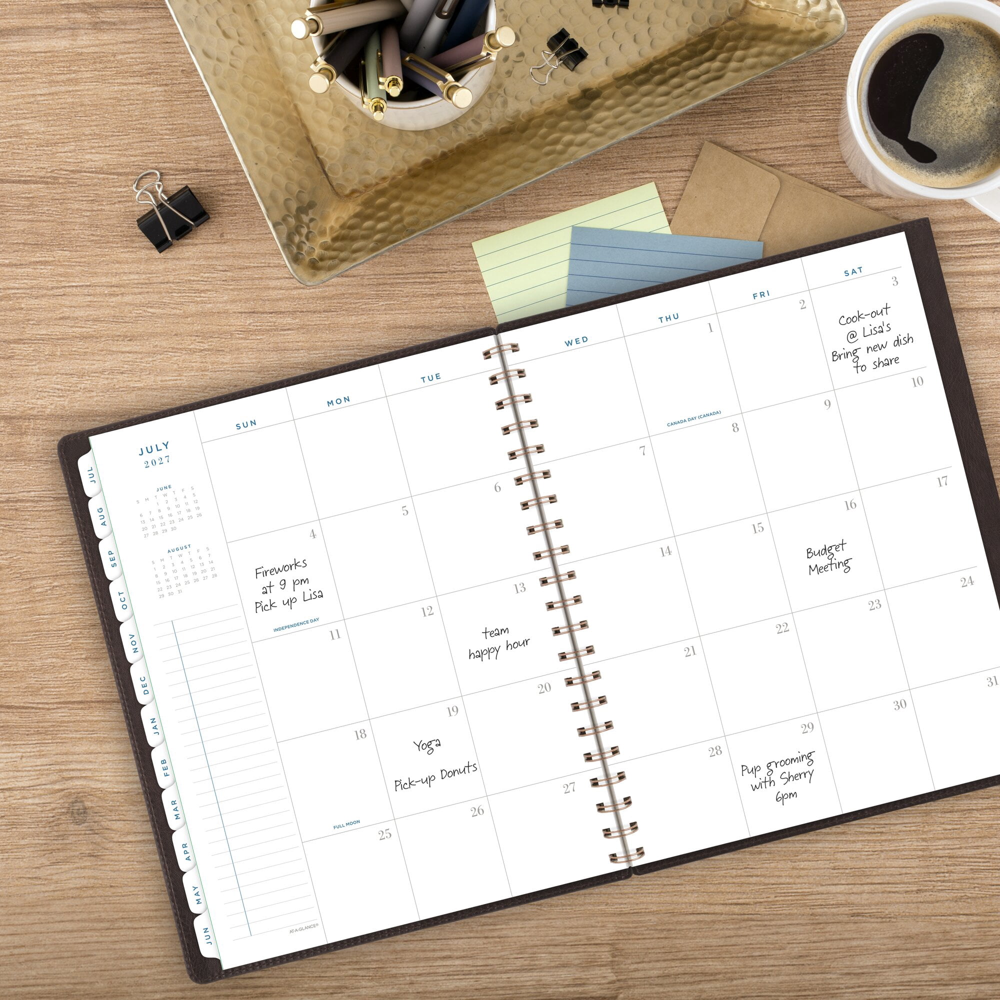 AT-A-GLANCE Signature Collection Academic 2026-2027 Weekly Monthly Planner Brown