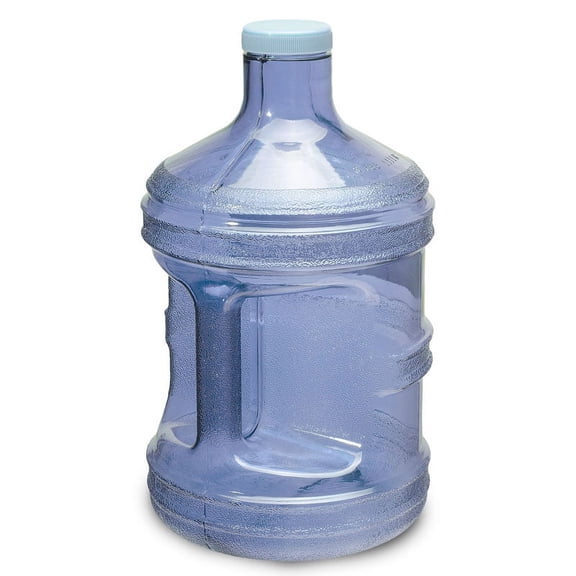 1 Gallon BPA FREE Reusable Plastic Drinking Water Big Mouth Bottle Container with Holder - Dark Blue