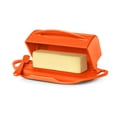 thumbnail image 4 of Butterie Flip-Top Butter Dish with Lid & Matching Knife, Holds 2 Sticks/Kerrygold Butter, No-Mess Butter Holder, Shatterproof, Dishwasher Safe (Orange), 4 of 4