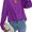 Purple, variant on Casual Plain Top Notched Khaki Long Sleeve Women's Blouses XS (2)