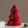 thumbnail image 2 of Christmas Tree Ornament, Foldable Paper Honeycomb Tabletop Decor, 7.9 Inch 1 Pack Vibrant Red Christmas Foldout Display, For Holiday Indoor Home Party Mantel Xmas Winter Festive Desktop Decoration, 2 of 3