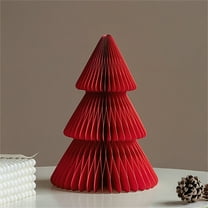 Foldable Paper Christmas Tree Decoration 3D Honeycomb Tabletop Ornament Reusable Holiday Party Decor Easy Assembly Festive Centerpiece for Home or Office Display