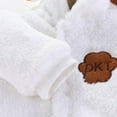 thumbnail image 4 of Baby Boy Girls Winter Warm Rompers Unisex Newborn Fleece Outfits Bodysuits Newborn Baby Winter Girls Boys Clothes Warm Animal Ears Bear Claw Overall Rompers Hooded Jumpsuit White 6-9 Months, 4 of 7