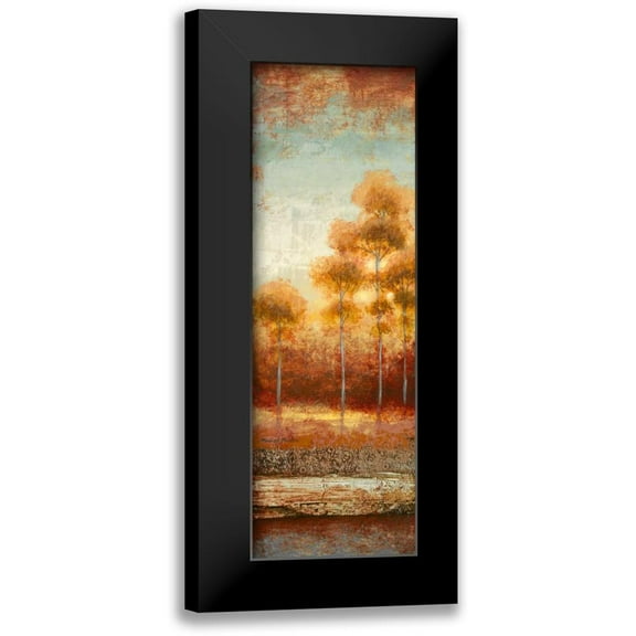 Marcon, Michael 7x14 Black Modern Framed Museum Art Print Titled - Glowing Red Trees II