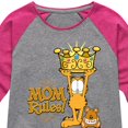 thumbnail image 3 of Garfield - Mother's Day - Mom Rules - Toddler & Youth Girls Raglan Graphic T-Shirt, 3 of 5