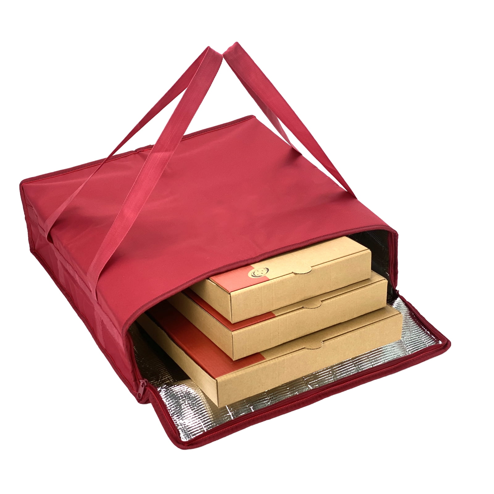 Yalin Insulated Pizza Delivery Bag, 20" x 20" x 6" Insulated Food Warmer Bags for Catering Food Delivery, Reusable Pizza Carrier for Commercial Restaurant (Red)