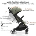 thumbnail image 6 of Gromast Compact Fold Baby Stroller, Lightweight Travel Toddler Stroller with One-Click Fold, Extendable UPF50+ Canopy, Cup Holder, UV Protected and Waterproof, One-Hand Folding - Green, 6 of 10