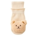 thumbnail image 2 of Avrnliq Girls' Cotton Kids Socks - Ankle Length with 3D Teddy Bear, Khaki, Soft Skin-Friendly, Fits 0-1 to 1-3 Years (S/M), 1 Pair,Size M, 2 of 3