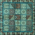 thumbnail image 1 of Ahgly Company Indoor Square Abstract Light Blue Modern Area Rugs, 7' Square, 1 of 4