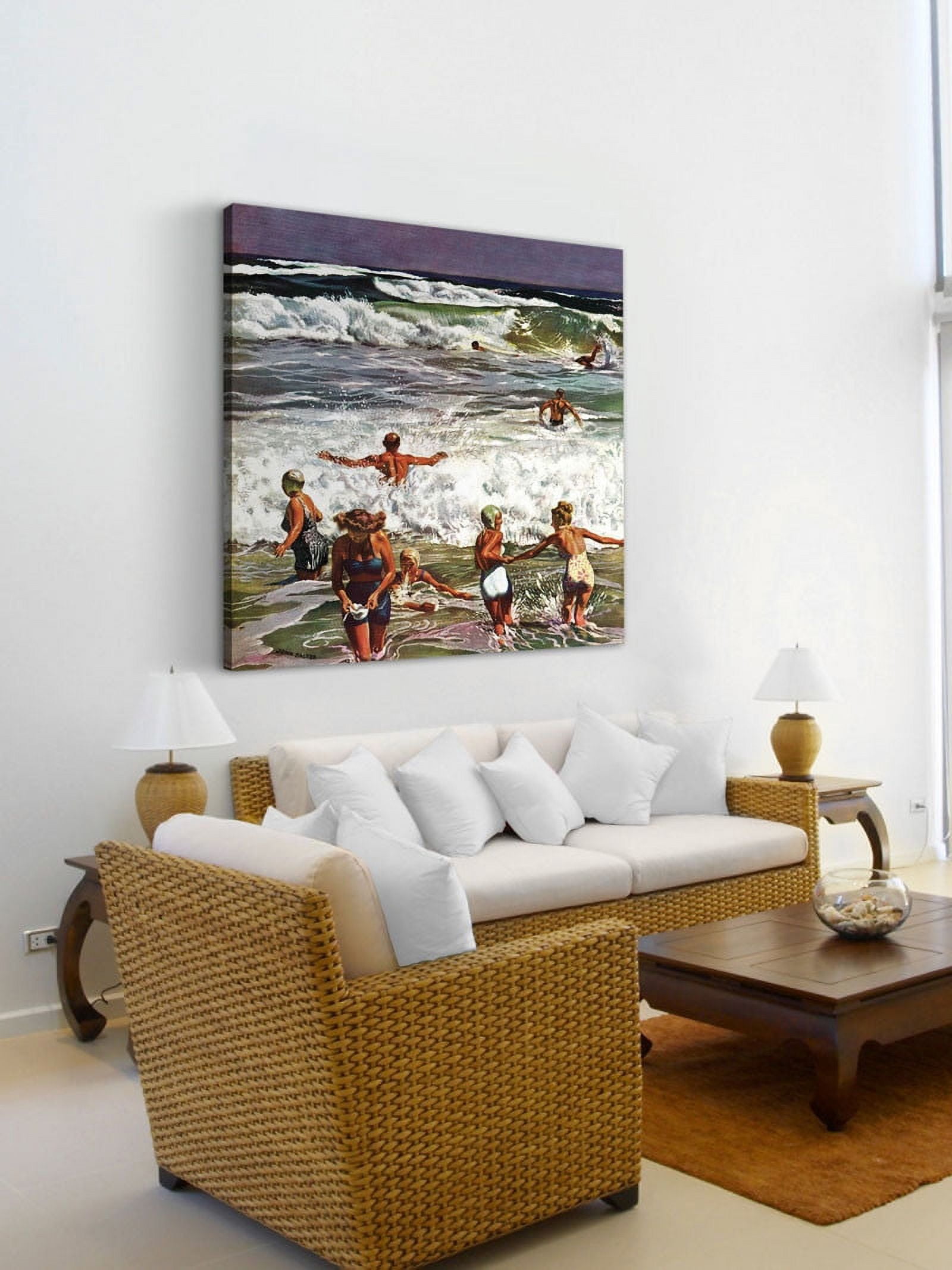 Marmont Hill "Surf Swimming" by John Falter Painting Print on Canvas