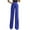 Blue, variant on XFLWAM Women's Pleated High Waist Satin Wide Leg Pants Casual Work Office Long Trousers Blue S