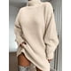 thumbnail image 1 of Vestido de suéter de cuello alto para mujer, manga larga, sólido, informal, elegante, Mini vestido de punto de gran tamaño, ropa de otoño e invierno, 1 of 5