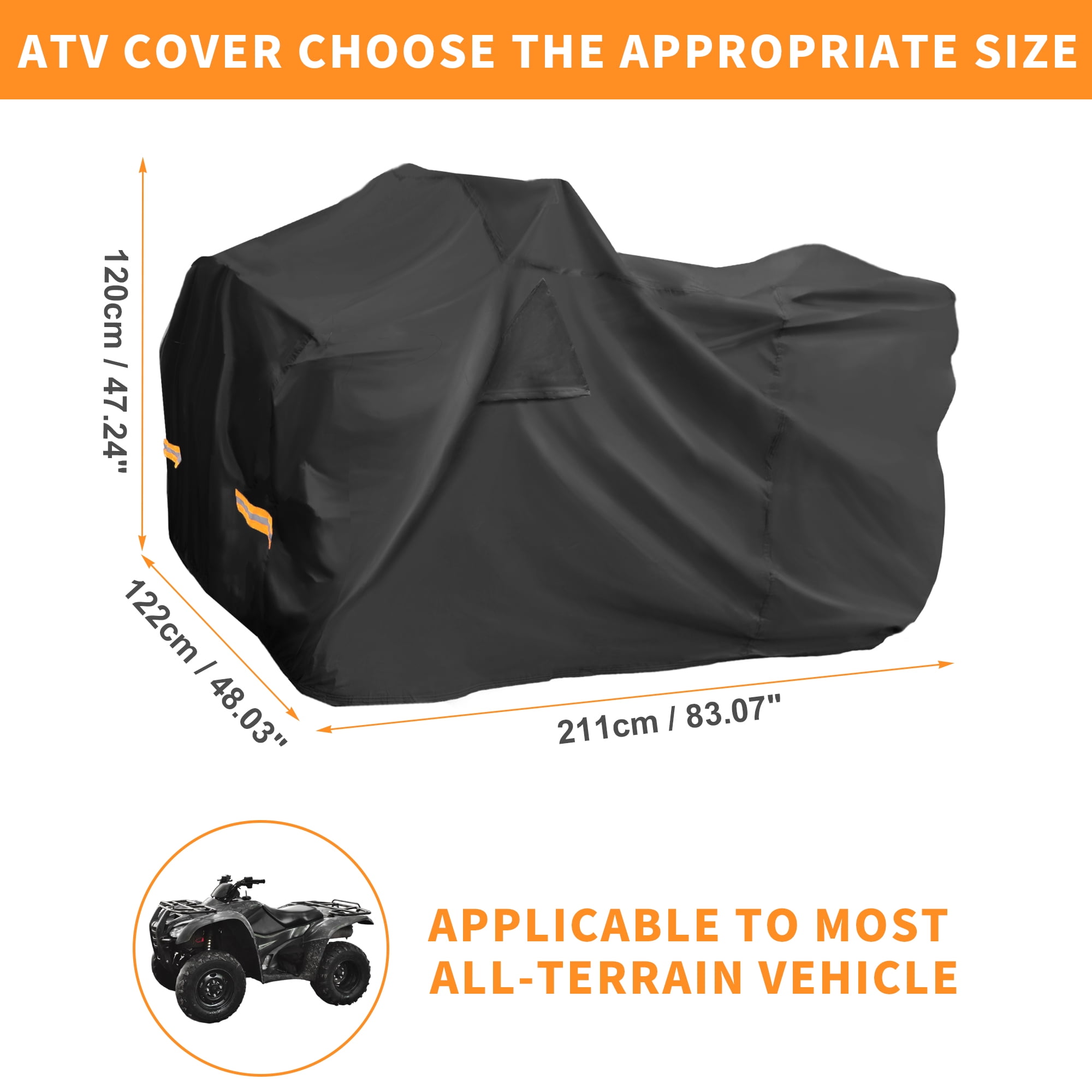Unique Bargains ATV Cover for Sportsman 450/570 Waterproof 210D-PU Black