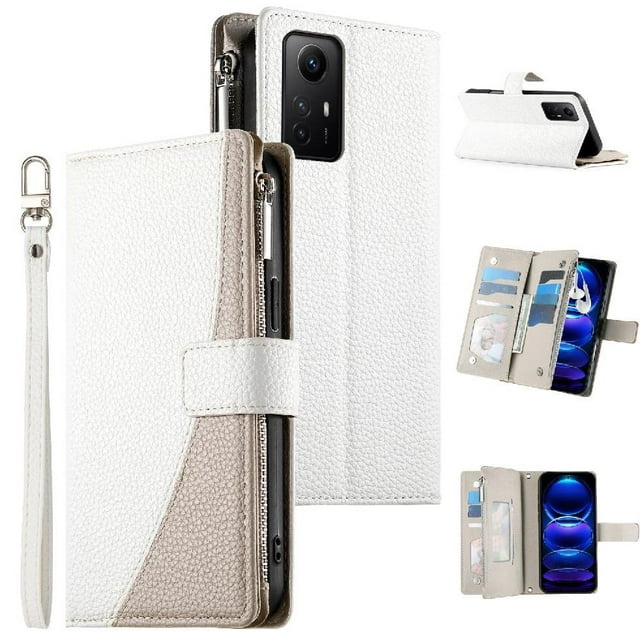 Funda cartera GANGXUN para Xiaomi Redmi Note 11/11s 4G , cuero PU con tarjetero, cremallera, correa de mano, soporte y protección 1191°