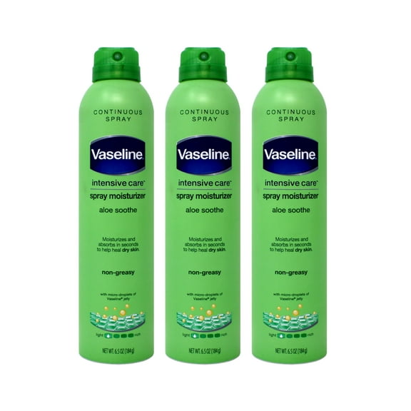 3 Pack - Vaseline Intensive Care Aloe Soothe Spray Moisturizer 6.5oz Each