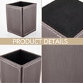 thumbnail image 5 of Square PU Leather Pen Holder for Desk Multifunctional Pencil Cup Control Stand Decor Container Desktop Organizer Stationery Storage Case for Office Brush Scissor(Dark Brown), 5 of 8