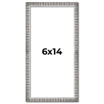 6x14 Frame Silver Grey Distressed Solid Wood Picture Frame | 0.75 Inch Moulding Width | Interior