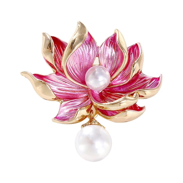 Sparkling tono dorado imitación L Zircon Flor Broche Alfiler Señoras Jewelr
