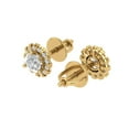 thumbnail image 2 of 0.8808 ct Screw-Back Stud Earrings for Women | 4.5mm Round Cut Moissanite | 18K Yellow Gold, 2 of 5