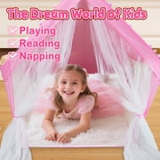 Girls Play Tent - Pink Play House Tent for Kids, Indoor Outdoor Play Tent for Toddlers Girls 3-8