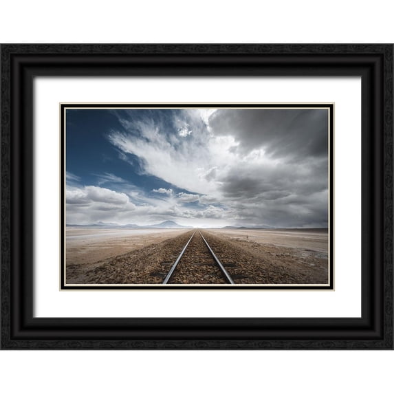 Anton, Rostovskiy 24x17 Black Ornate Wood Framed with Double Matting Museum Art Print Titled - The Long Road