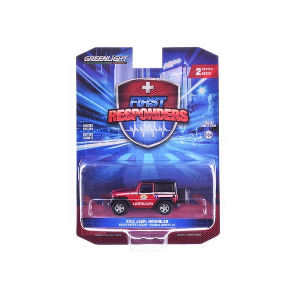 2011 Jeep Wrangler Red with White Stripes "First Responders" Series 2 1/64 Diecast Model Car by Greenlight