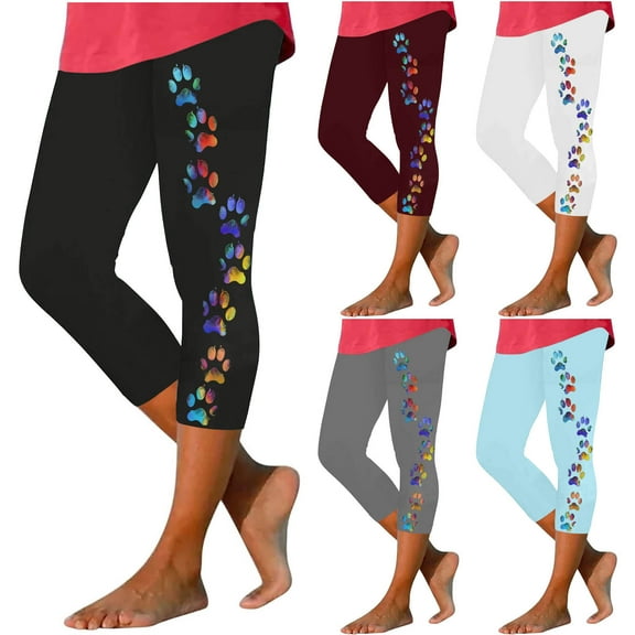 GERsome Womens Capri Leggings High Waisted Capri Leggings for Running Cycling Workout Tummy Control Yoga Pants S-2XL