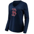 thumbnail image 2 of Women's Navy Boston Red Sox Core Distressed Team Long Sleeve T-Shirt, 2 of 3