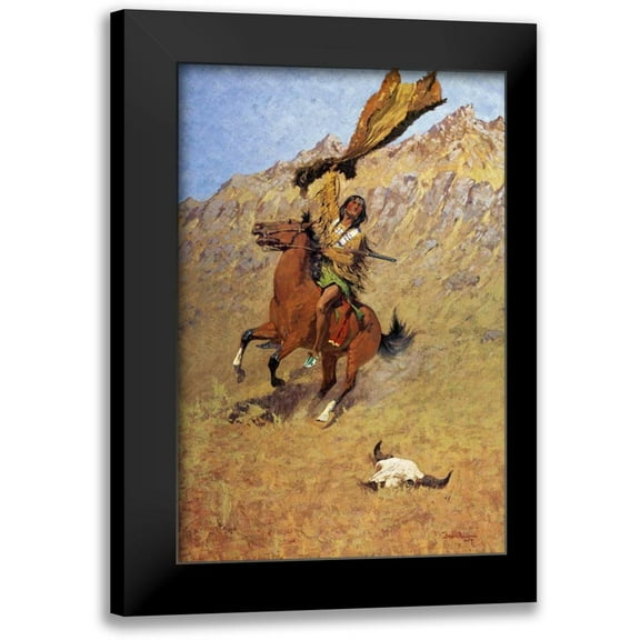 Remington, Frederic 11x14 Black Modern Framed Museum Art Print Titled - If Skulls Could Speak